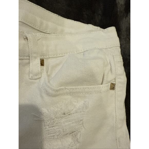 Unbranded-Womens Jeans Distressed Skinny-White-size 13 - Picture 6 of 11